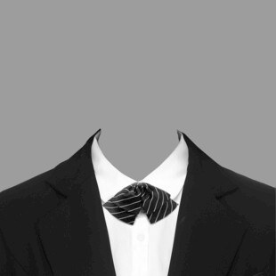 男士黑色西装搭配领结