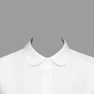 白色娃娃领衬衫特写