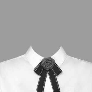 白色衬衫上的黑色领结