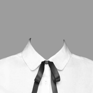 白色衬衫配黑色领结