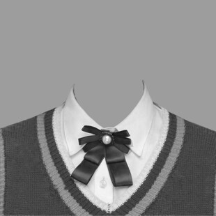 学院风领结针织背心搭配