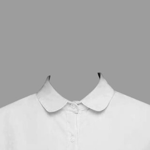 白色翻领上衣衣领特写