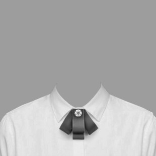 简约黑色领结搭配白色衬衫