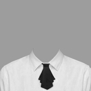 白色衬衫搭配黑色领带