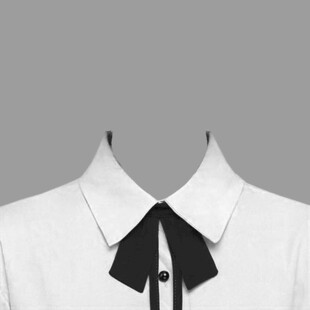 白色衬衫搭配黑色领结