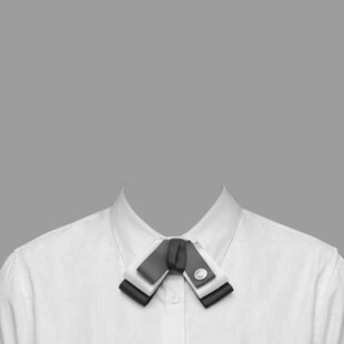 独特领结设计的白色衬衫