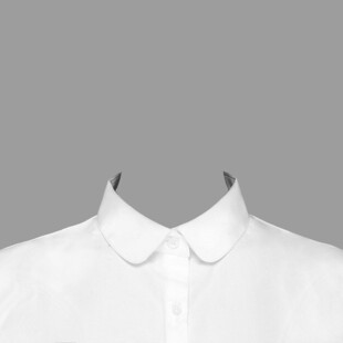 白色娃娃领衬衫衣领特写