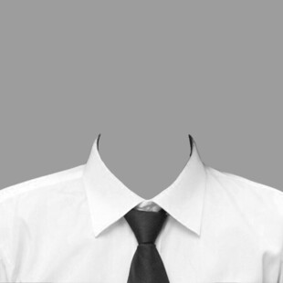 男士白衬衫配黑领带