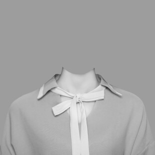 女士衬衫领口蝴蝶结装饰