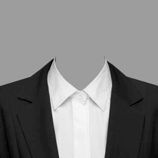 黑色西装搭配白色衬衫