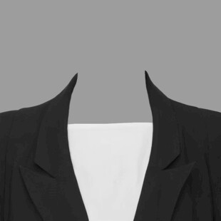 黑色西装衣领特写