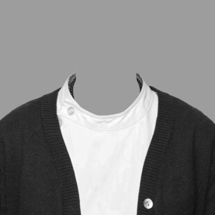 黑白开衫搭配白色内搭