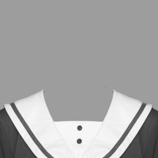 黑白条纹水手服衣领