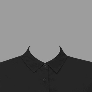 黑色衬衫衣领特写