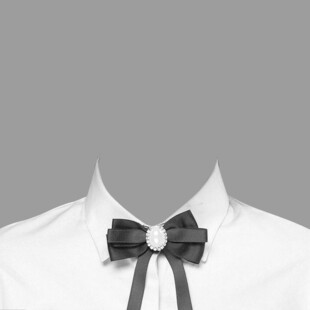 白色衬衫配黑色蝴蝶结领结