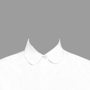 白色衬衫衣领特写