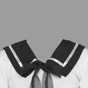 黑白领结水手服衣领