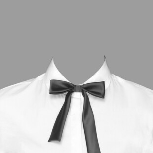 白色衬衫搭配黑色领结