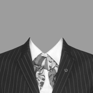 条纹西装搭配个性领带