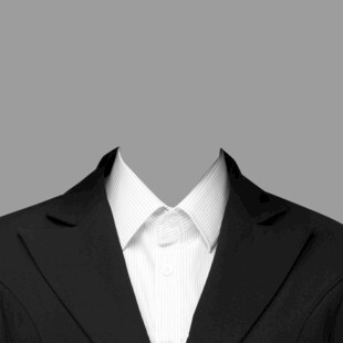 男士黑色西装白领衬衫展示