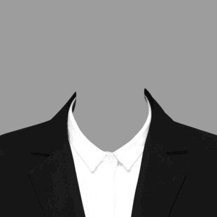 男士黑色西装搭配白色衬衫