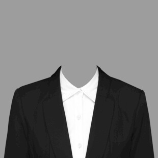 黑色西装搭配白色衬衫