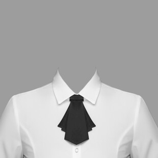 白色衬衫搭配黑色领结