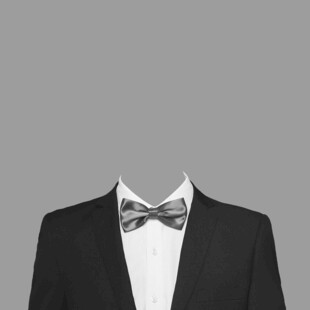 男士黑色西装搭配领结