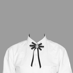 白色衬衫搭配黑色领结