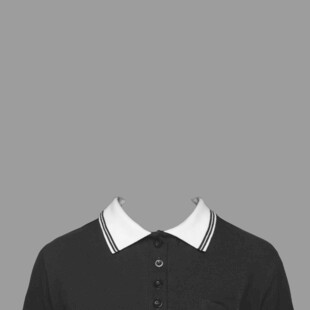 黑色翻领针织上衣展示