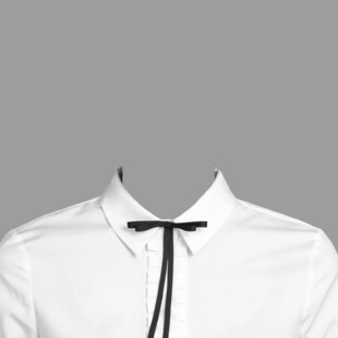 白色衬衫配黑色领带