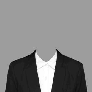 黑色西装搭配白色衬衫