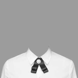 白色衬衫上的别致领带夹