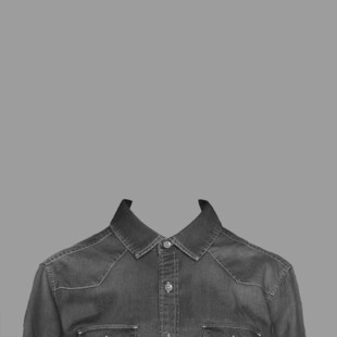 黑色皮质翻领上衣展示