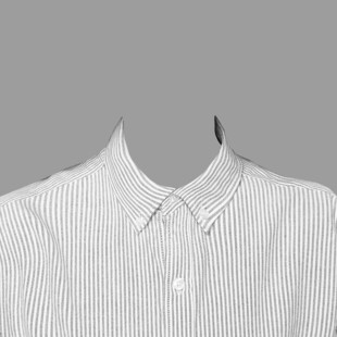 条纹衬衫衣领特写