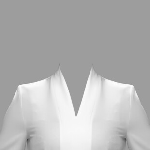 白色V领上衣展示