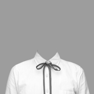 白色衬衫配黑色领结