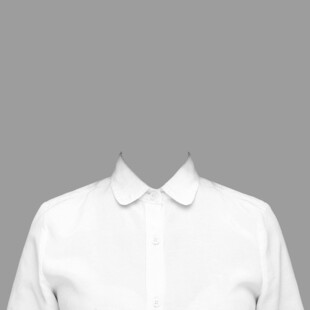 白色简约款女士衬衫领口