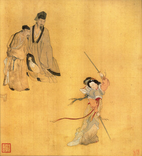 古代舞者与观舞人物场景