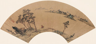 古风山水扇面画