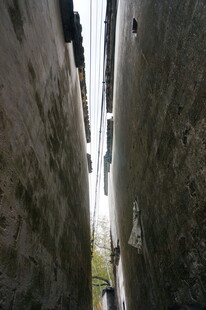 狭窄古巷中的独特风景