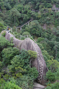山间蜿蜒石径 绿意环绕