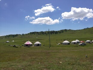 草原上的蒙古包群落