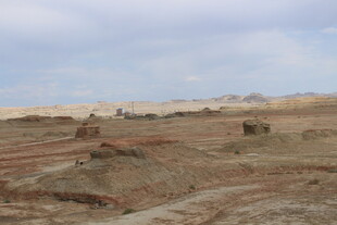 荒凉沙漠中的古老遗迹