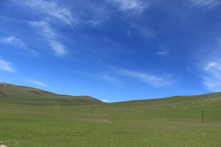 广袤草原与蓝天美景