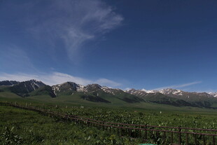 草原与远山的壮美风光