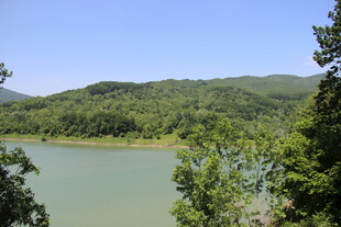 青山绿水间的秀丽湖景