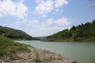 青山绿水间的宁静河畔
