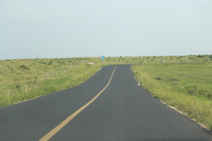 蜿蜒公路穿行于绿野之间