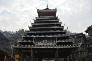 侗族鼓楼建筑景观